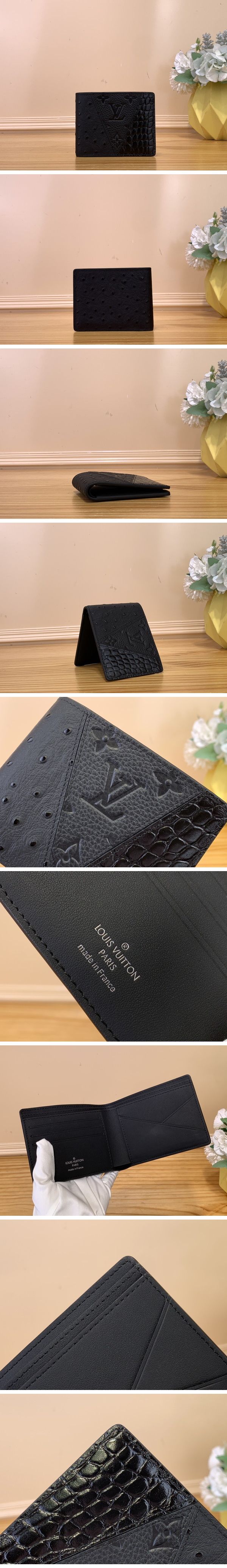 Louis Vuitton Porte Feuille Multiple Monogram ostrich crocodile ルイヴィトン ポルトフォイユ ブラザ モノグラム オーストリッチ クロコダイル 二つ折り財布