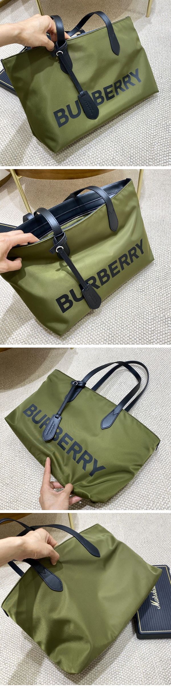 Burberry Big Logo Tote Bag Khaki バーバリー ビッグロゴ トートバッグ カーキ