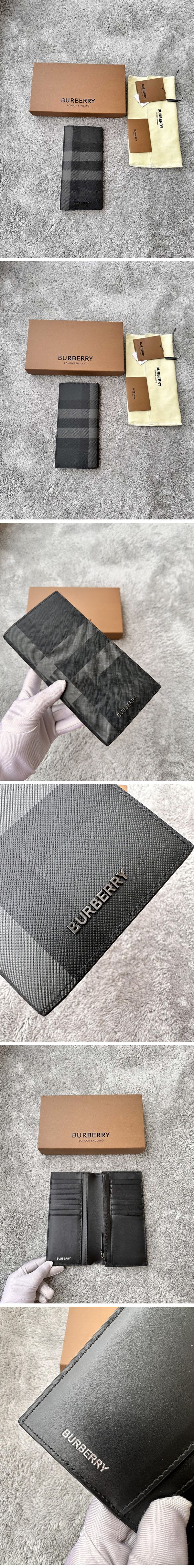 Burberry Check Continental Wallet Charcoal/Black バーバリー チェック コンチネンタル ウォレット チャコール/ブラック 長財布