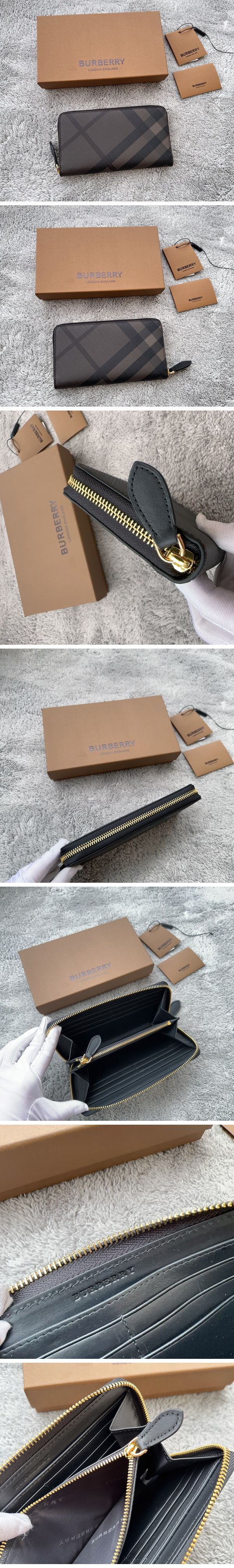 Burberry London Check Zip Wallet Dark Brown バーバリー ロンドンチェック ジップウォレット ダークブラウン