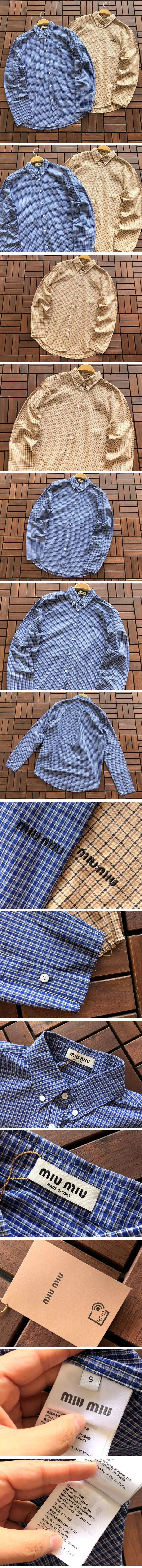 Miu Miu Check Chest Logo Shirt ミュウミュウ チェック チェスト ロゴ シャツ