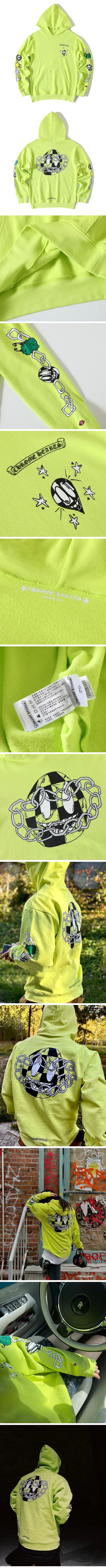 Chrome Hearts x Matty Boy Chain Game Hoodie Neon Yellow クロムハーツ x マッティボーイ パーカー ネオンイエロー