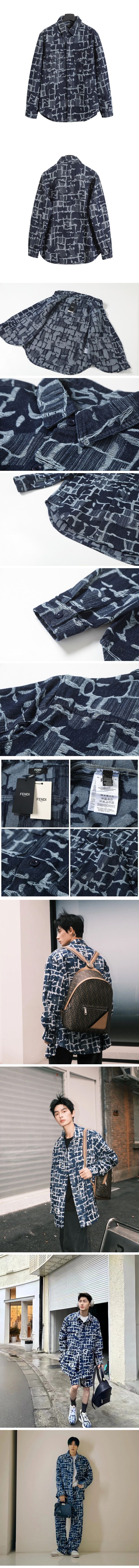 Fendi FF Blue Denim Shirts Jacket フェンディ FF ブルーデニム シャツ ジャケット