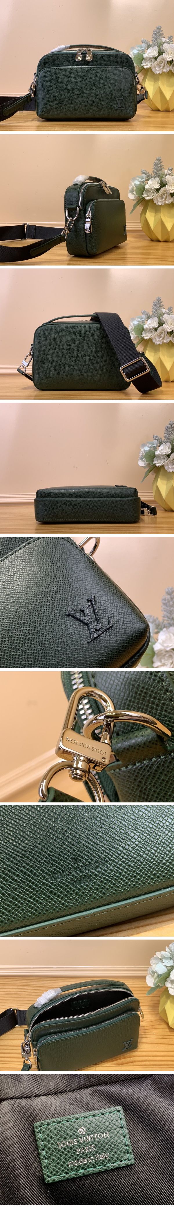 Louis Vuitton Avenue Messenger Taiga Shoulder Bag M11657 ルイヴィトン アヴェーニュ メッセンジャー タイガ ショルダーバッグ グリーン