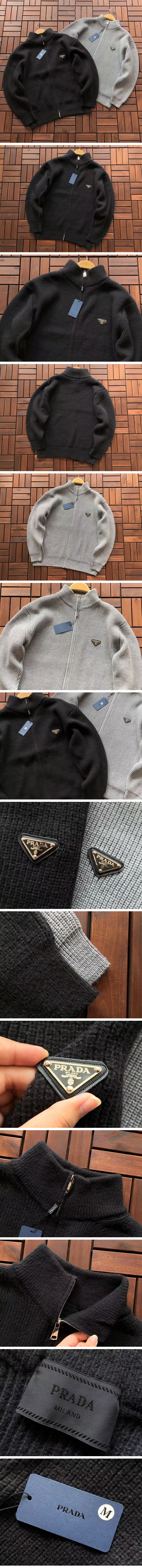 Prada Triagnle Logo Zip-Up Knit Sweater プラダ トリアニレ ロゴ ジップアップ ニット セーター