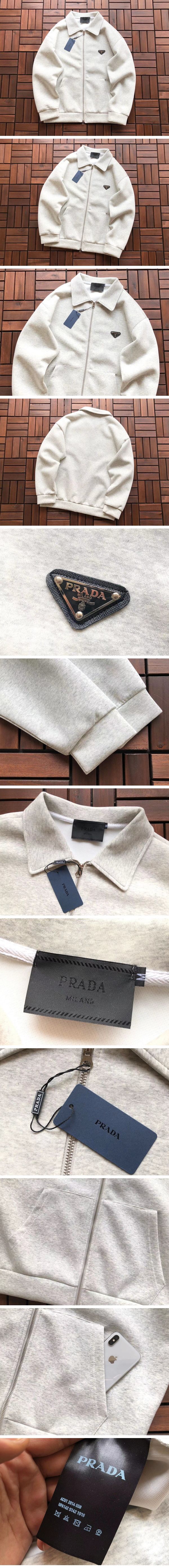 Prada Triagnle Logo Zip-Up Sweatshirt with Collar プラダ トライアングルロゴ 襟付き ジップアップ スウェット