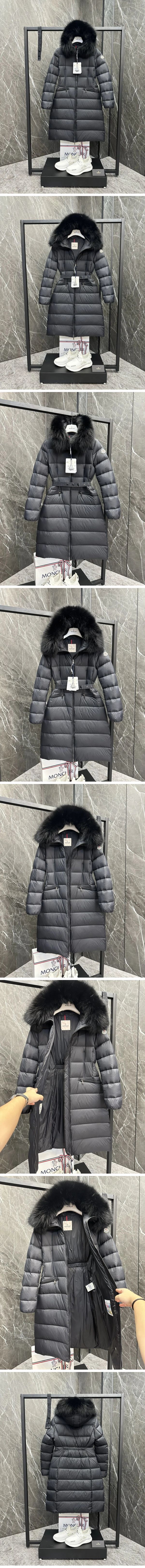 Moncler Boedic Ladies Long Down Jacket Black Black Fur モンクレール ボエディック レディース ロングダウンジャケット ブラック ブラックファー