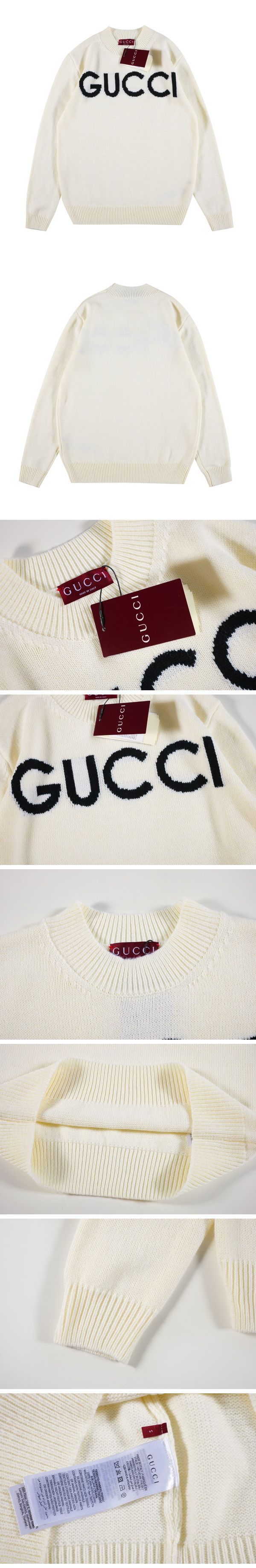 Gucci Intarsia Logo Knit グッチ インターシャ ロゴ ニット ホワイト