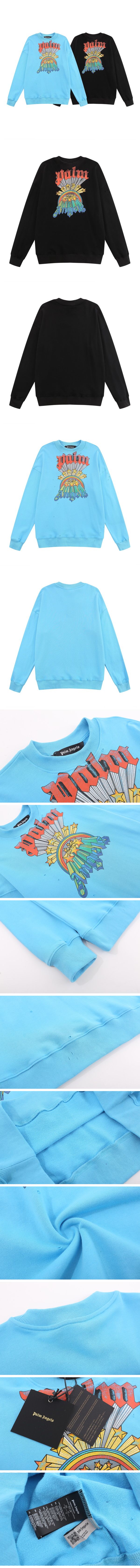 Palm Angels Rainbow Cool Neck Sweat Shirt パームエンジェル レインボー クールネック スウェットシャツ