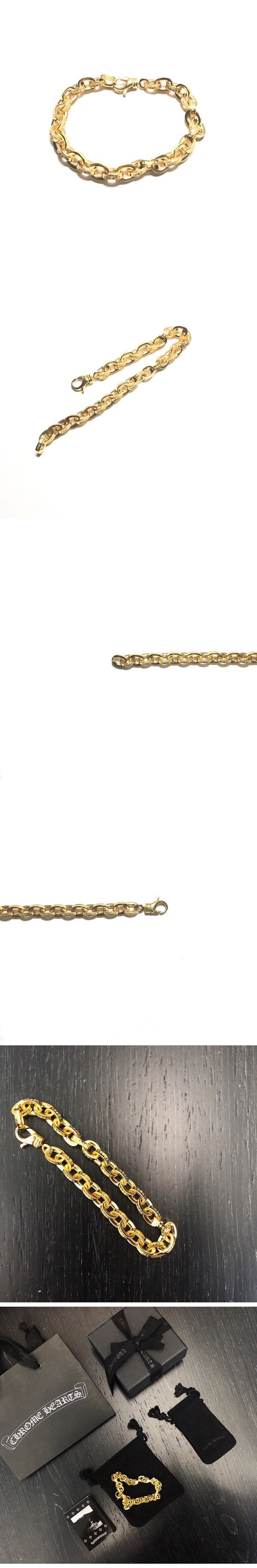 N級 Chrome Hearts SV925 Gold Chain Bracelet クロムハーツ シルバー925 ゴールド チェーン ブレスレット