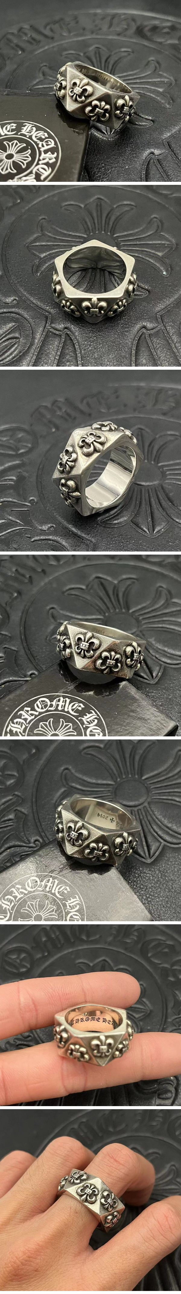 N級 Chrome Hearts SV925 Pentagon BS Fluer Ring クロムハーツ シルバー925 ペンタゴン BS フレア リング