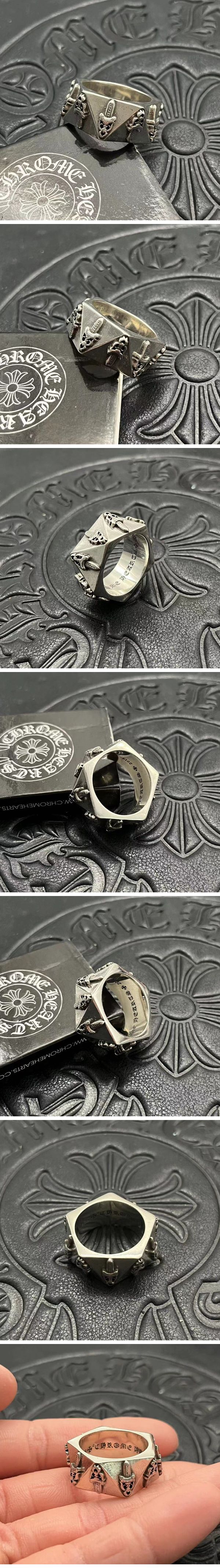 N級 Chrome Hearts SV925 Pentagon Dagger Ring クロムハーツ シルバー925 ペンタゴン ダガー リング
