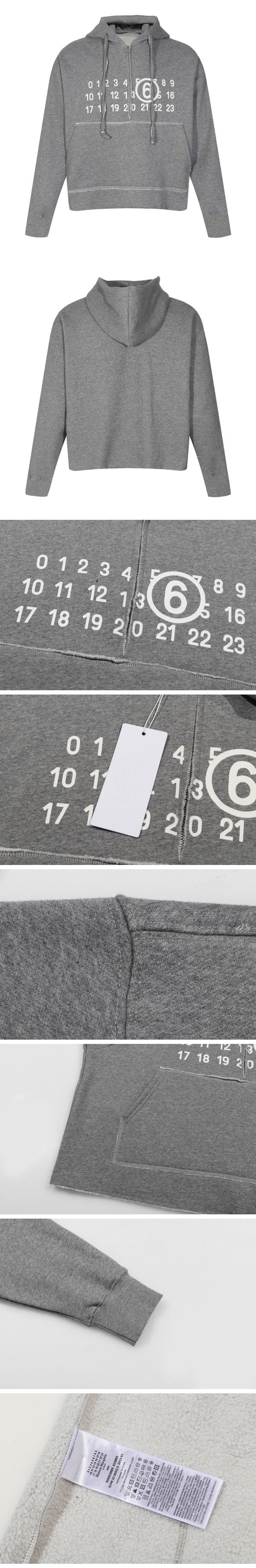 Maison Margiela MM6 Half Zip Hoodie Grey メゾン マルジェラ MM6 ハーフジップパーカー グレー