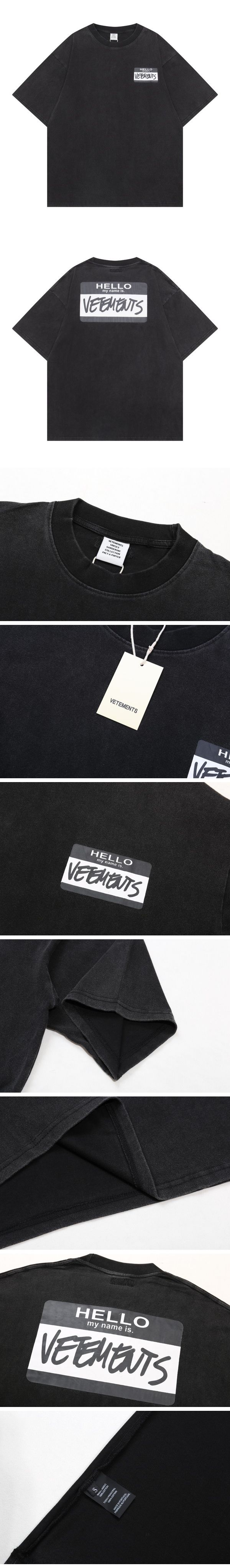 Vetements Black Hello Print Tee ヴェトモン ブラック ハロー プリント Tシャツ