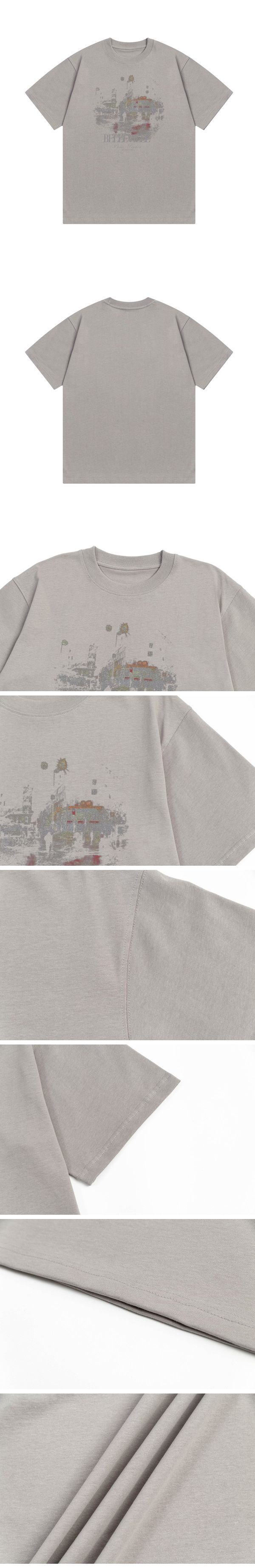 Balenciaga Belleville Print Tee バレンシアガ ベルビル プリント Tシャツ グレー