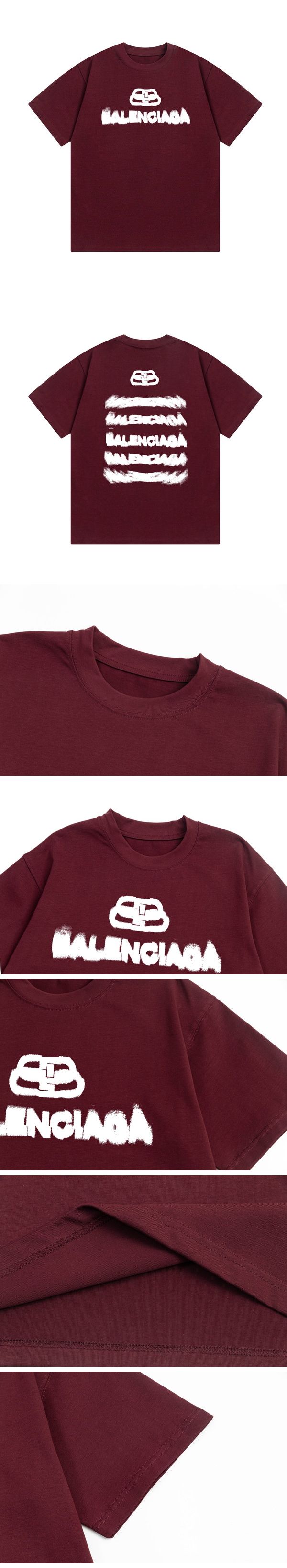 Balenciaga BB Graphic Logo Tee バレンシアガ BB グラフィック ロゴ Tシャツ ワインレッド