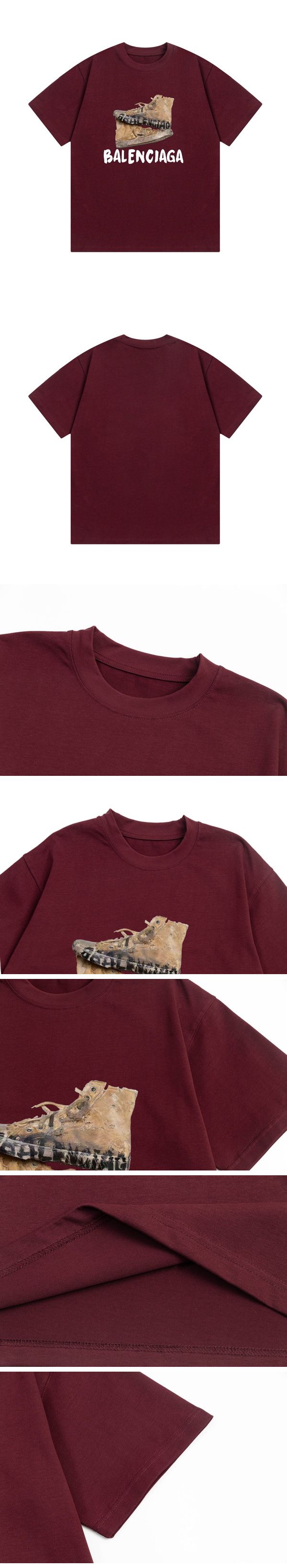 Balenciaga Shoes Print Tee バレンシアガ シューズ プリント Tシャツ ワインレッド