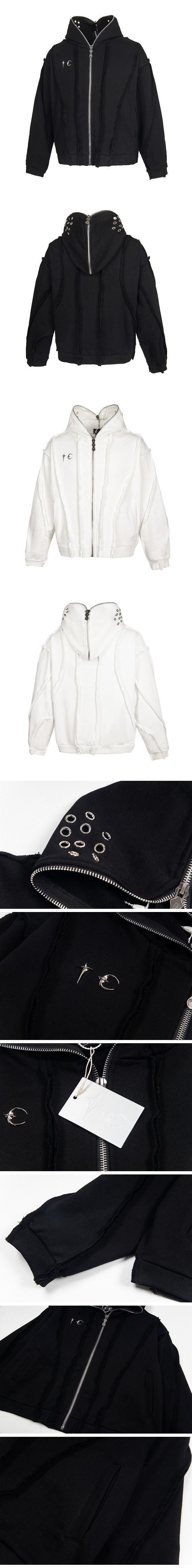 THUG CLUB Metal Logo Damage Sweat Parker サグクラブ メタル ロゴ ダメージ スウェット パーカー