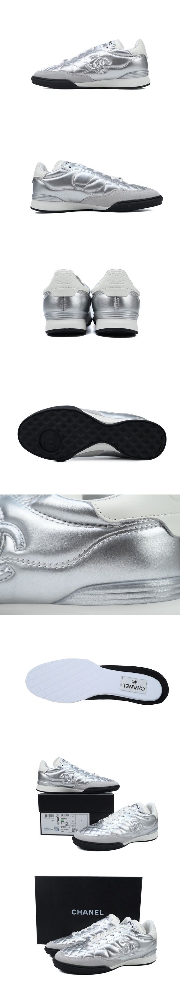 Chanel Leather Sneaker Silver シャネル レザー スニーカー シルバー