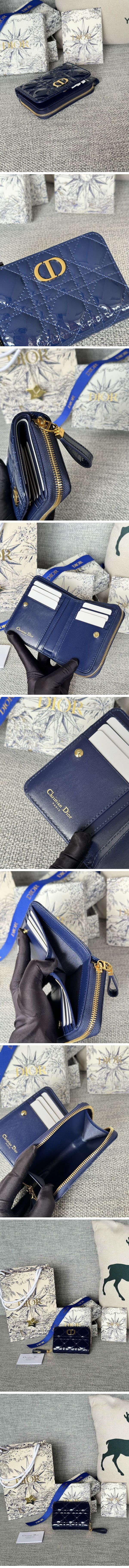 Dior Caro Zip Wallet ディオール カロ ジップ ウォレット ネイビー N級