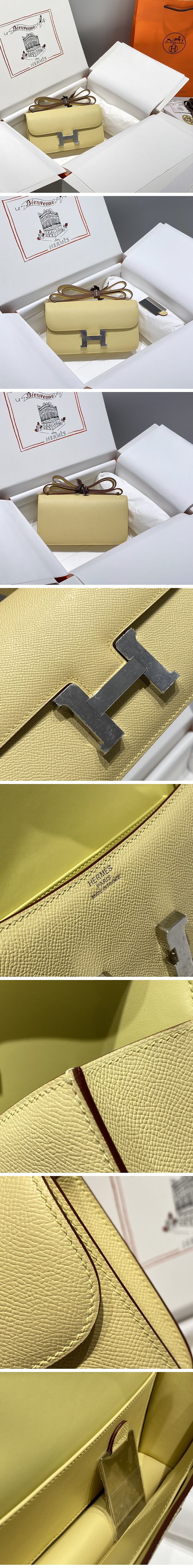 Hermes Constance Shoulder Bag エルメス コンスタンス ショルダーバッグ シルバー イエロー N級