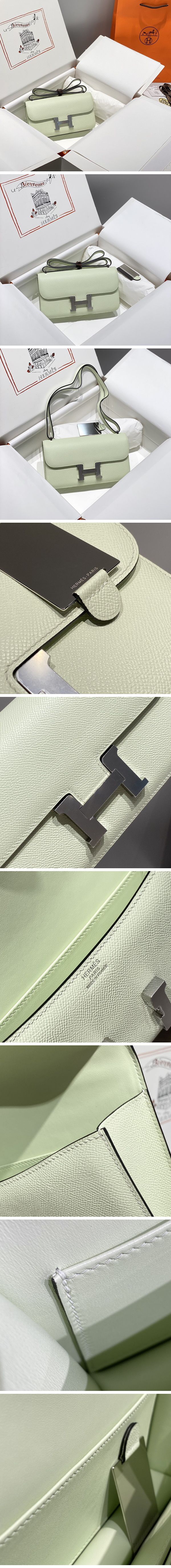 Hermes Constance Shoulder Bag エルメス コンスタンス ショルダーバッグ シルバー ライトグリーン N級