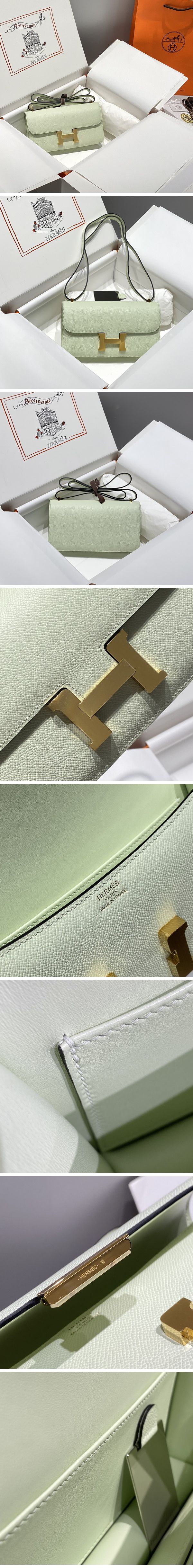 Hermes Constance Shoulder Bag エルメス コンスタンス ショルダーバッグ ゴールド ライトグリーン N級
