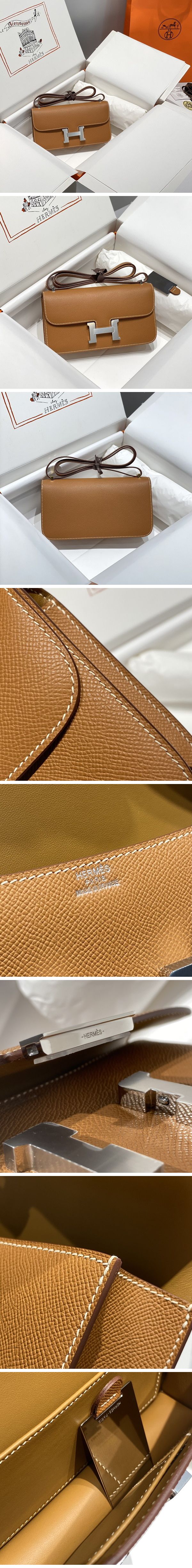 Hermes Constance Shoulder Bag エルメス コンスタンス ショルダーバッグ シルバー ブラウン N級