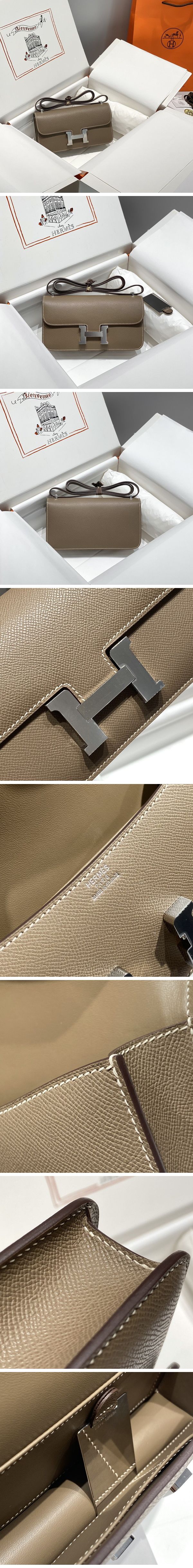 Hermes Constance Shoulder Bag エルメス コンスタンス ショルダーバッグ シルバー モカ N級