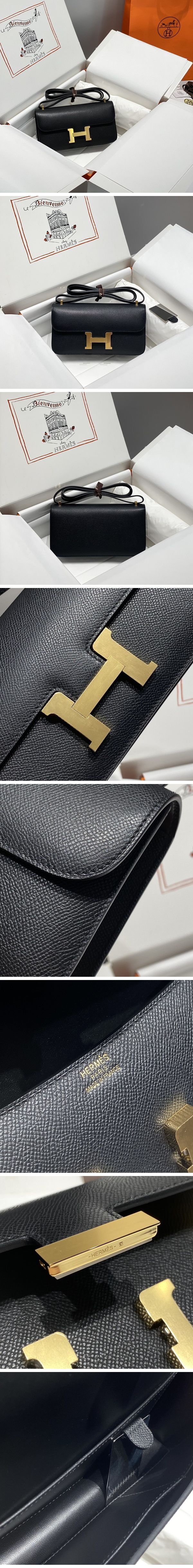 Hermes Constance Shoulder Bag エルメス コンスタンス ショルダーバッグ ゴールド ブラック N級