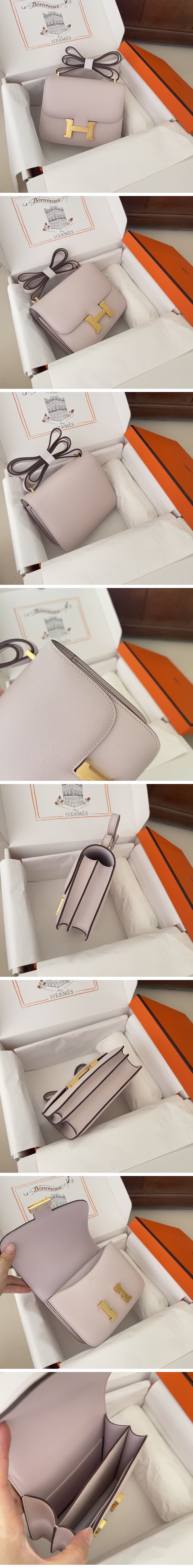 Hermes Constance Mini Shoulder Bag エルメス コンスタンス ミニ ショルダーバッグ ゴールド ペールピンク N級
