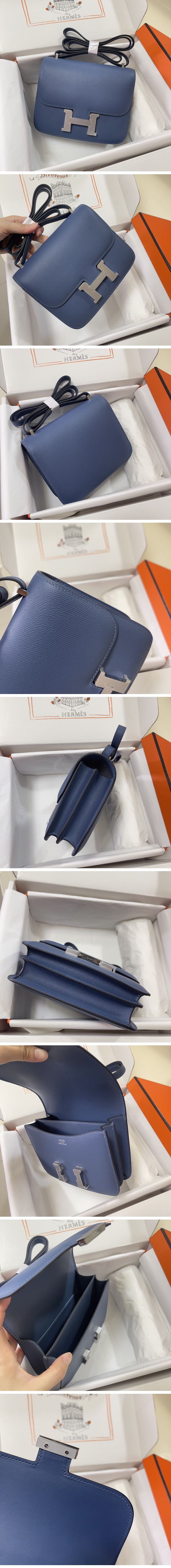 Hermes Constance Mini Shoulder Bag エルメス コンスタンス ミニ ショルダーバッグ シルバー ブルー N級