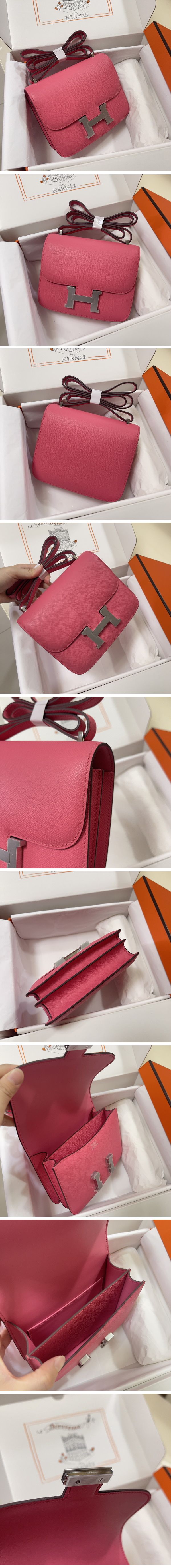 Hermes Constance Mini Shoulder Bag エルメス コンスタンス ミニ ショルダーバッグ シルバー ピンク N級