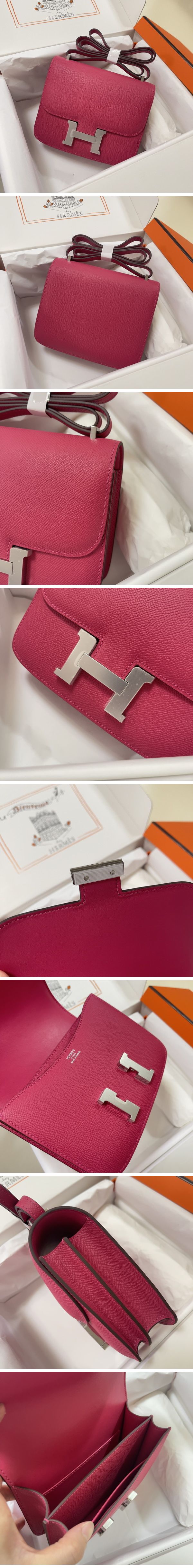 Hermes Constance Mini Shoulder Bag エルメス コンスタンス ミニ ショルダーバッグ シルバー レッド N級