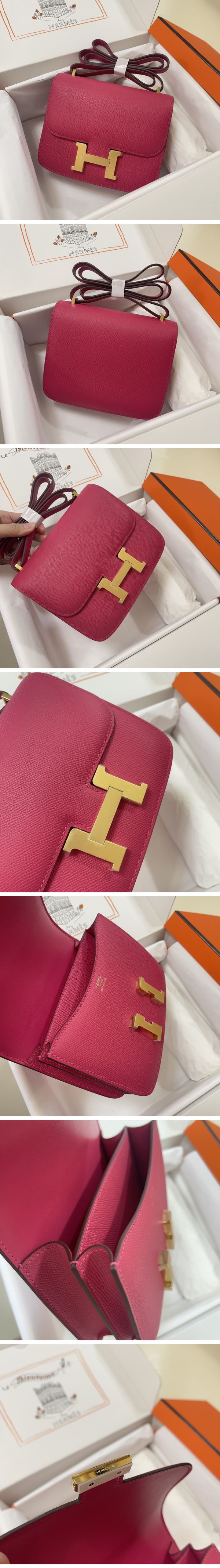 Hermes Constance Mini Shoulder Bag エルメス コンスタンス ミニ ショルダーバッグ ゴールド レッド N級