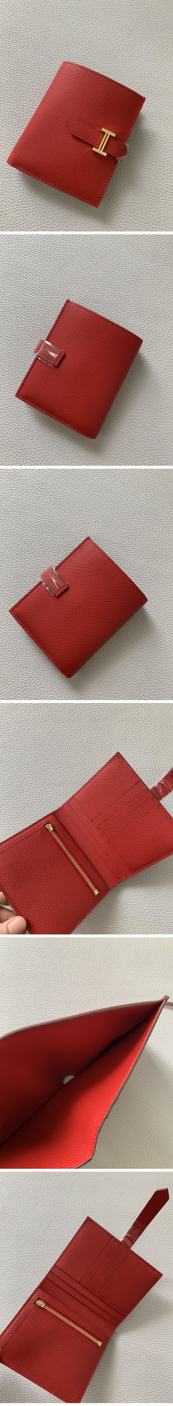Hermes Bearn Compact Wallet エルメス べアン コンパクト ウォレット レッド N級
