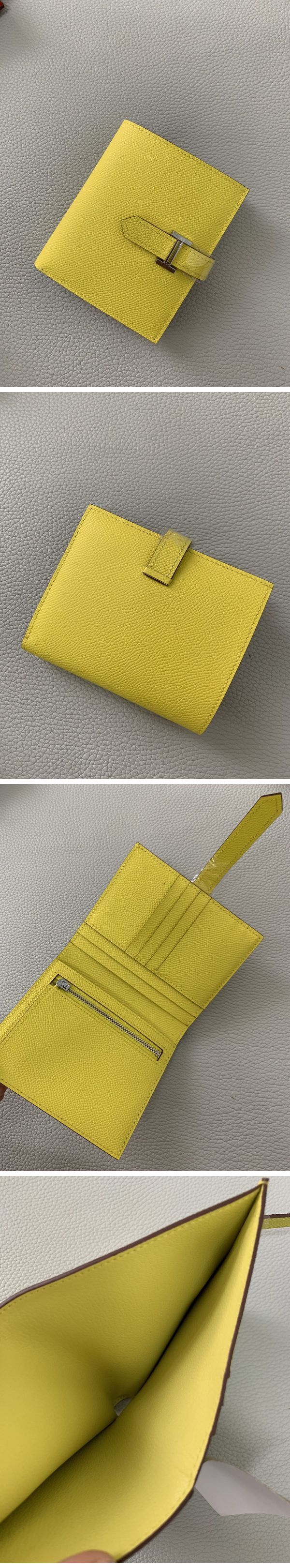 Hermes Bearn Compact Wallet エルメス べアン コンパクト ウォレット イエロー N級