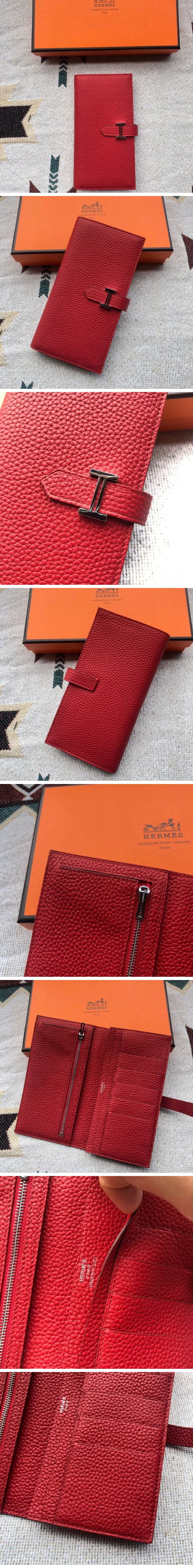 Hermes Bearn Long Wallet エルメス べアン ロング ウォレット レッド N級