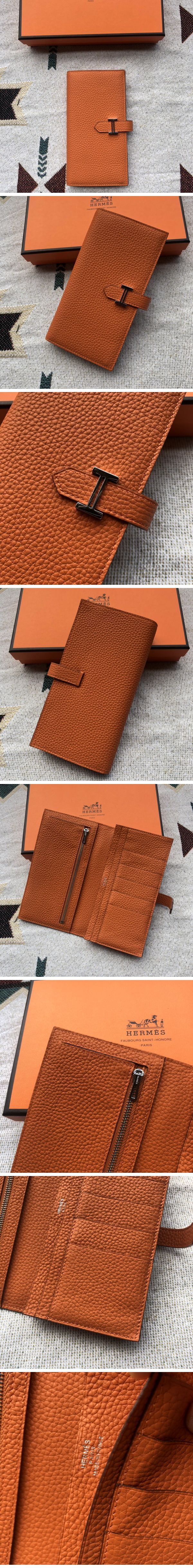 Hermes Bearn Long Wallet エルメス べアン ロング ウォレット オレンジ N級