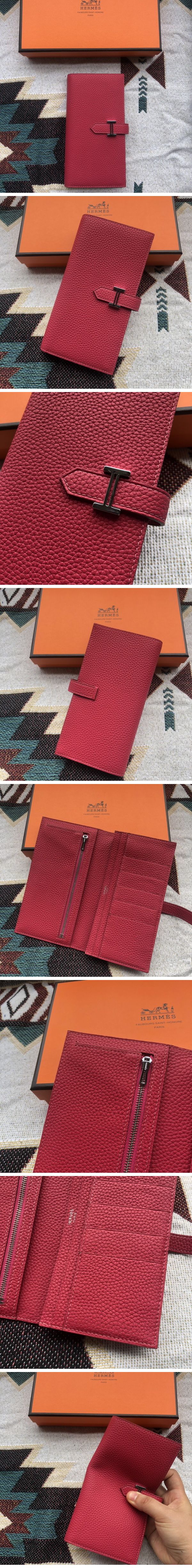 Hermes Bearn Long Wallet エルメス べアン ロング ウォレット フランボワーズ N級