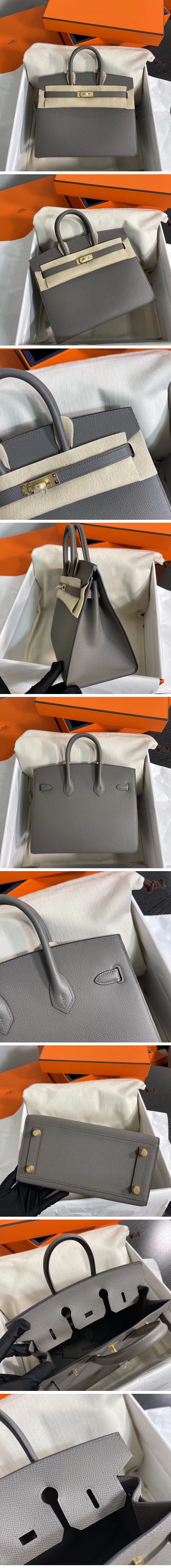 Hermes Birkin Sellier Hand Bag エルメス バーキン セリエ ゴールド ダークグレー