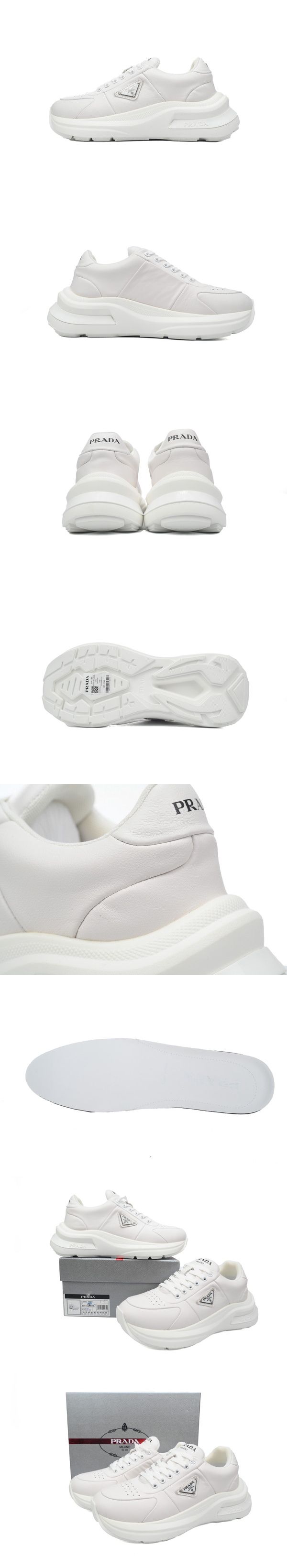 Prada White Triangle Logo Sneaker プラダ トライアングル ロゴ ホワイト スニーカー