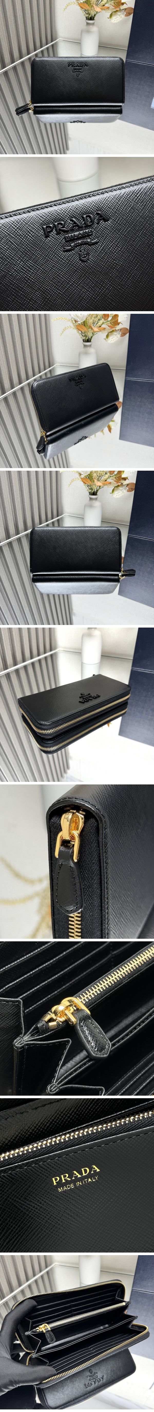 Prada Saffiano Nero Zip Wallet プラダ サフィアーノ ネロ ジップ ウォレット