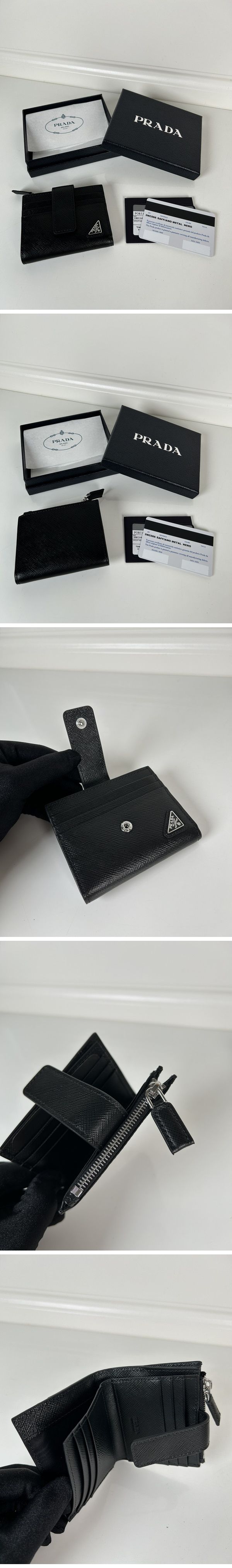 Prada Saffiano Triangle Logo Leather Card Wallet プラダ サフィアーノ トライアングルロゴ レザー カード ウォレット