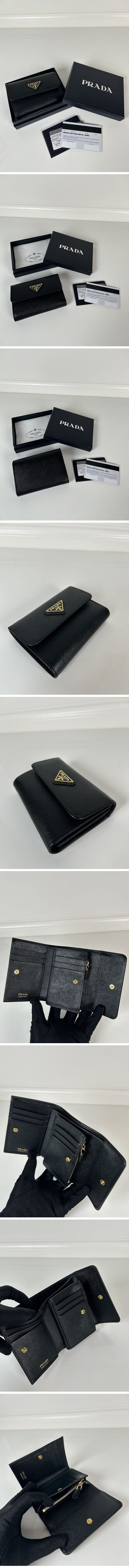 Prada Saffiano Triangle Logo Leather Wallet プラダ サフィアーノ トライアングル ロゴ レザー ウォレット