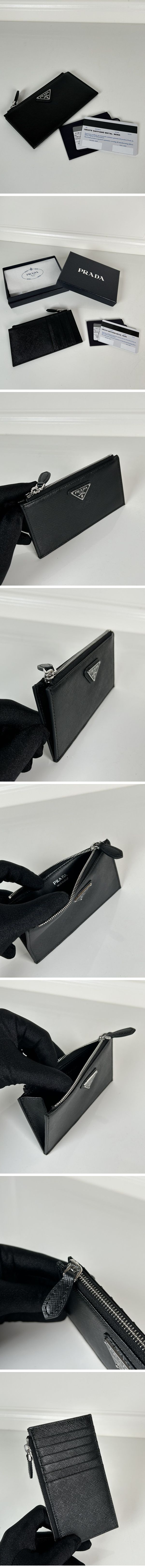 Prada Saffiano Triangle Logo Zip Coin Wallet プラダ サフィアーノ トライアングル ロゴ ジップ コインウォレット