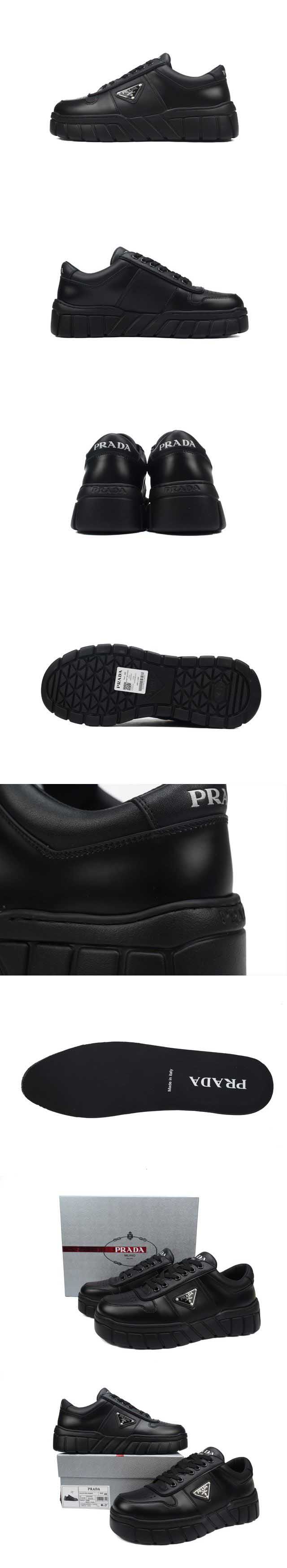 Prada Triangle Leather Sneaker プラダ トライアングル レザー スニーカー ブラック