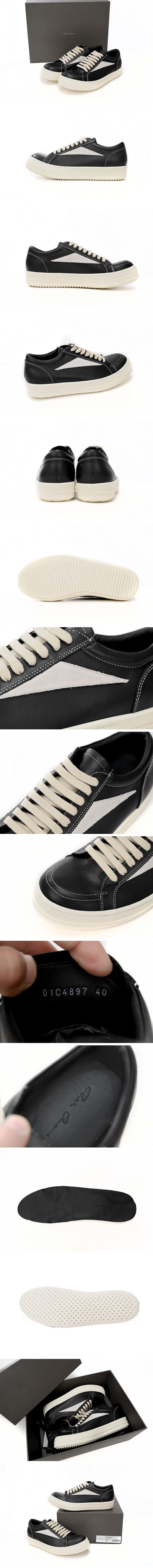 Rick Owens Sneaker Vintage Leather Black/White リックオウエンス スニーカー ヴィンテージレザー ブラック ホワイト