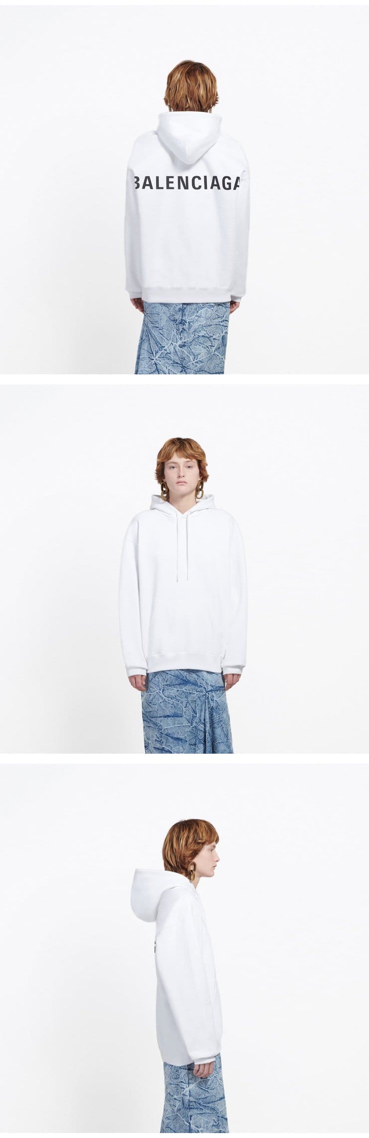 Balenciaga Logo Back Print Oversized Hoodie White バレンシアガ ロゴ バックプリント パーカー ホワイト