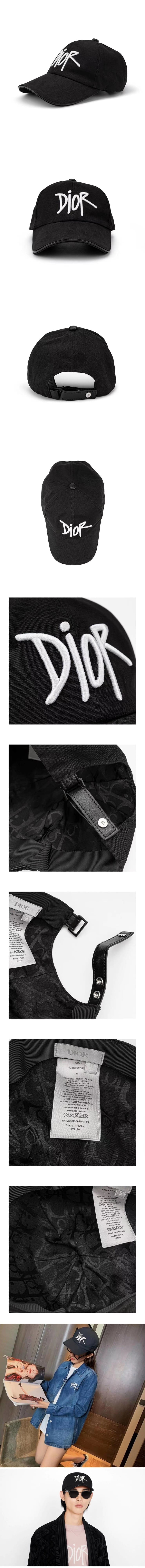 Dior embroidery cap ディオール 刺繍 キャップ ブラック